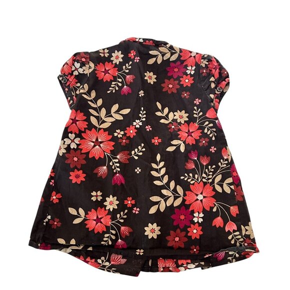 Vtg GAP Toddler Brown Dress Floral Button-Front‎ Dress |Sz 4/5 Baby Girl Cotton - Picture 3 of 6